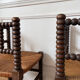 Pair of rush-seated chairs by the fireside "bobbin"