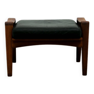 Vintage teak & leather stool arne wahl iversen