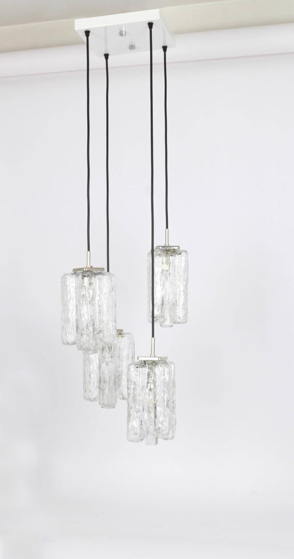 Suspension en cascade design en verre de Murano par Kalmar, Autriche, années 1970