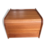 Teak box with curtain door