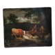 Scène pastorale huile sur toile 18 ème