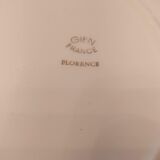 set of six vintage plates, Gien earthenware, floral style