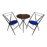 Set of 2 stools and Yamakado side table.