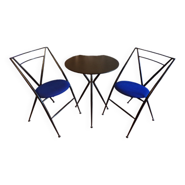 Set of 2 stools and Yamakado side table.