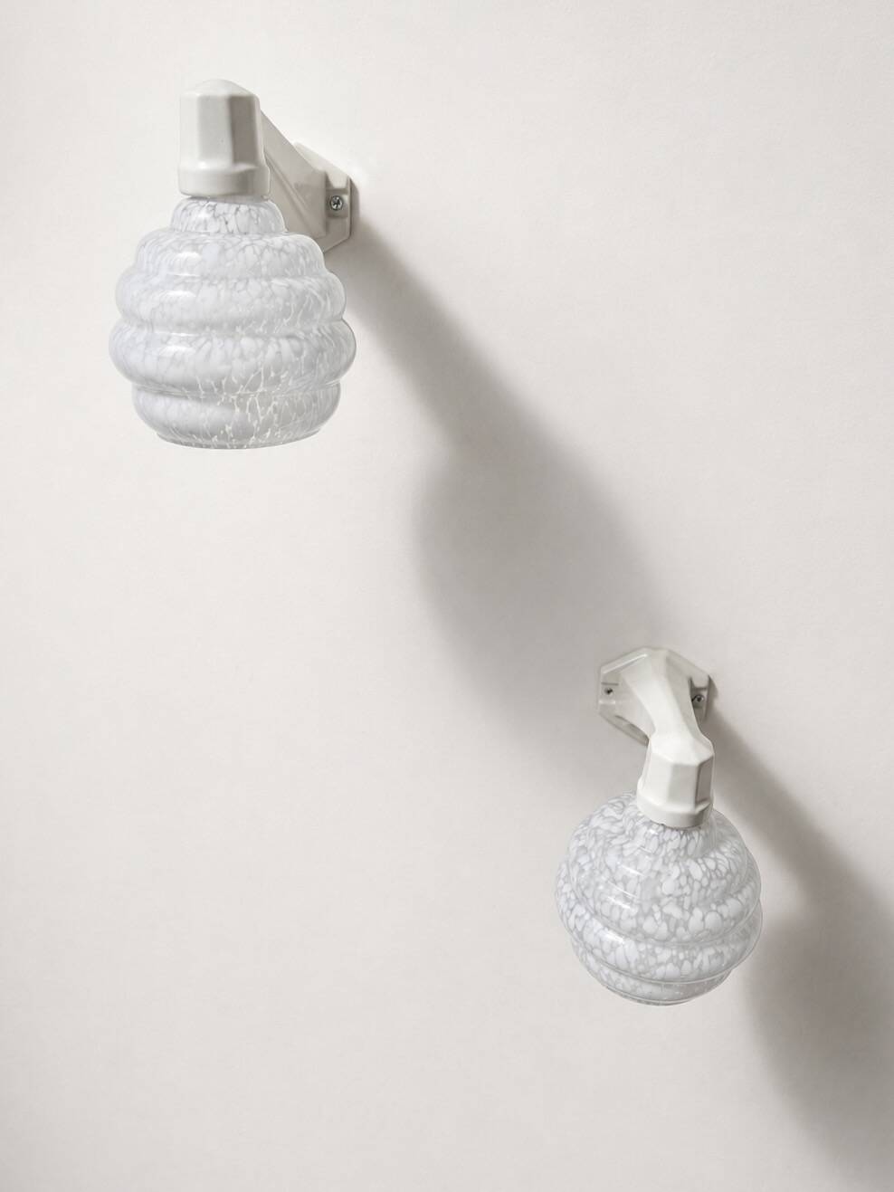 Art deco porcelain wall lights