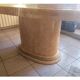 Ovoid table in pink and green travertine, circa 1975