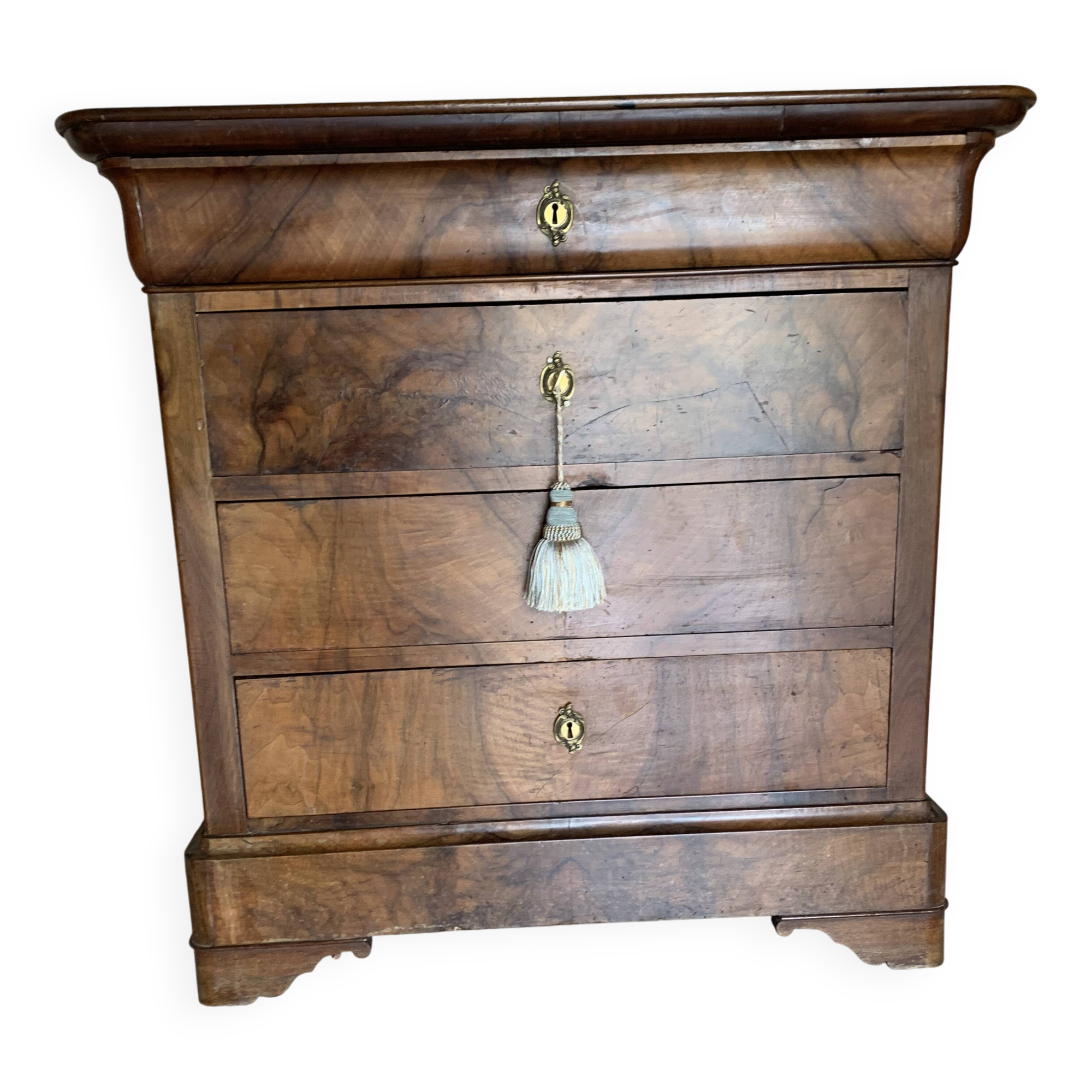 Louis Philip burr walnut chest of drawers