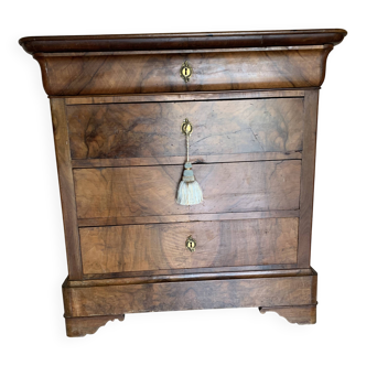 Louis Philip burr walnut chest of drawers