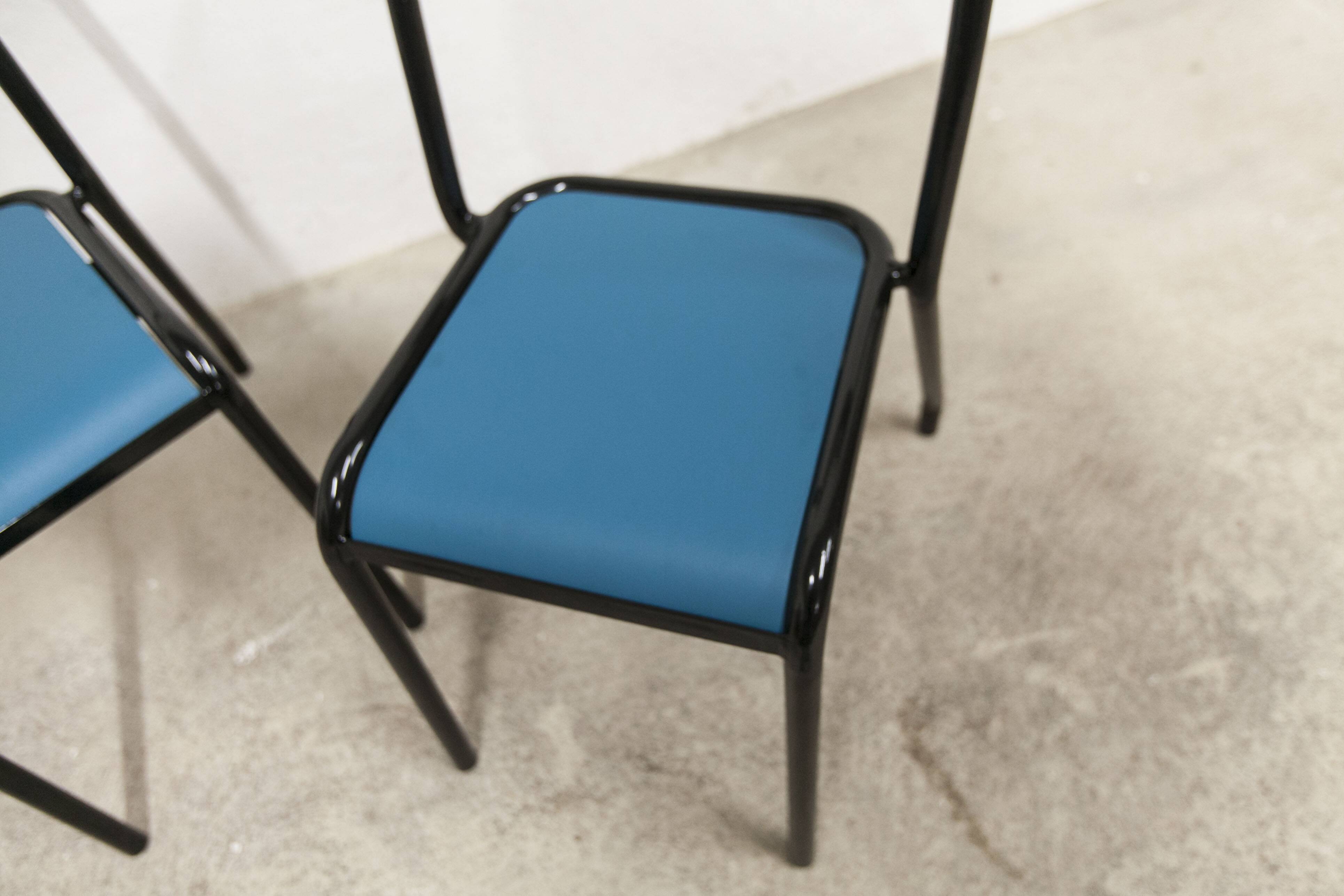 Pair of restored Jean Pauchard Tolix chairs, 1960s