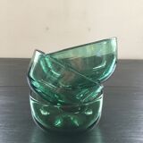 Lot 3 green glass cups