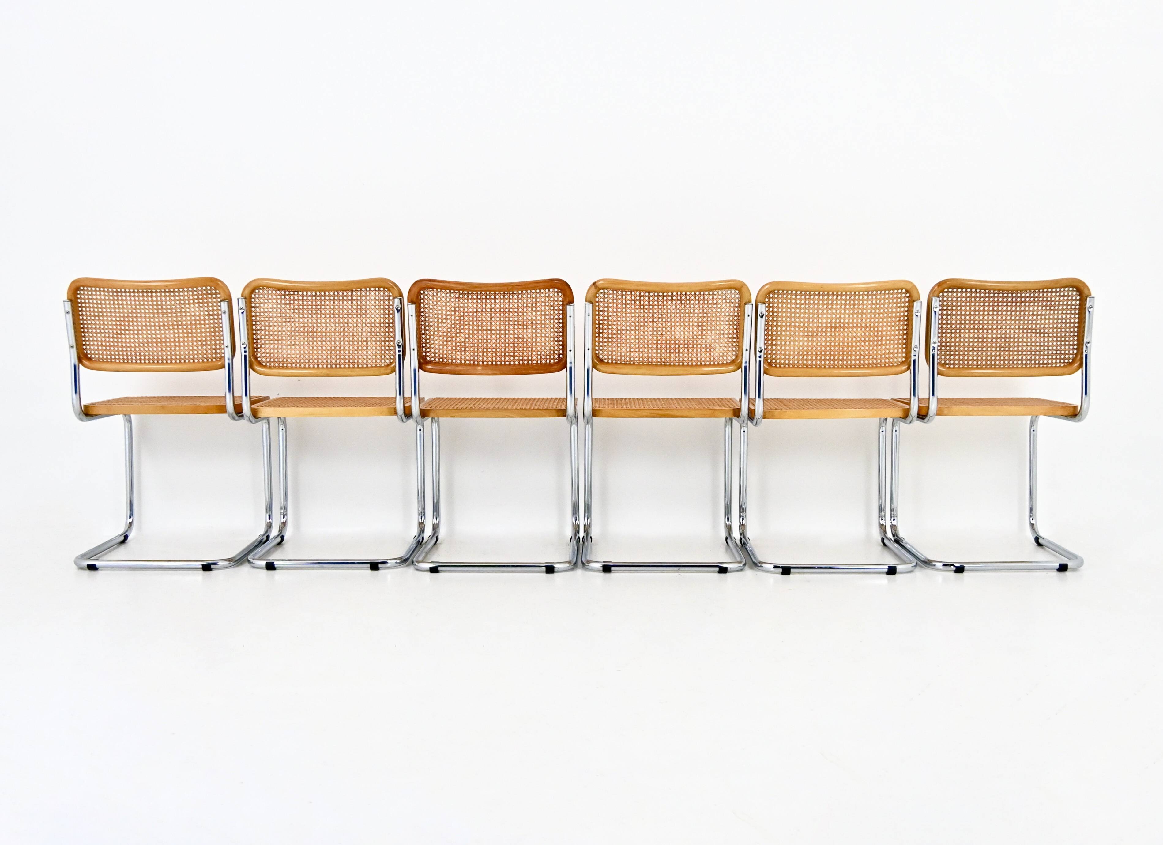 Set of 6 Dining Chairs Style B32 by Marcel Breuer