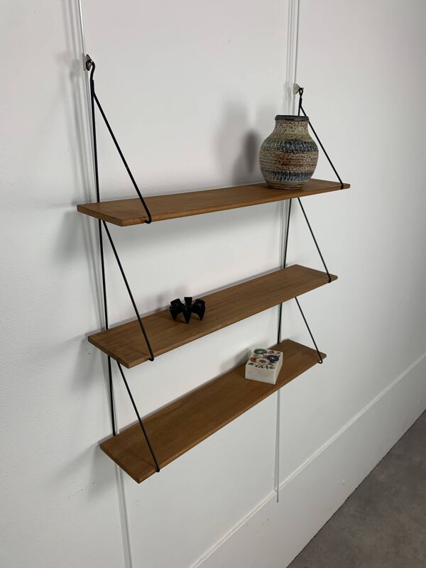 Etagère String en bois et métal, années 60