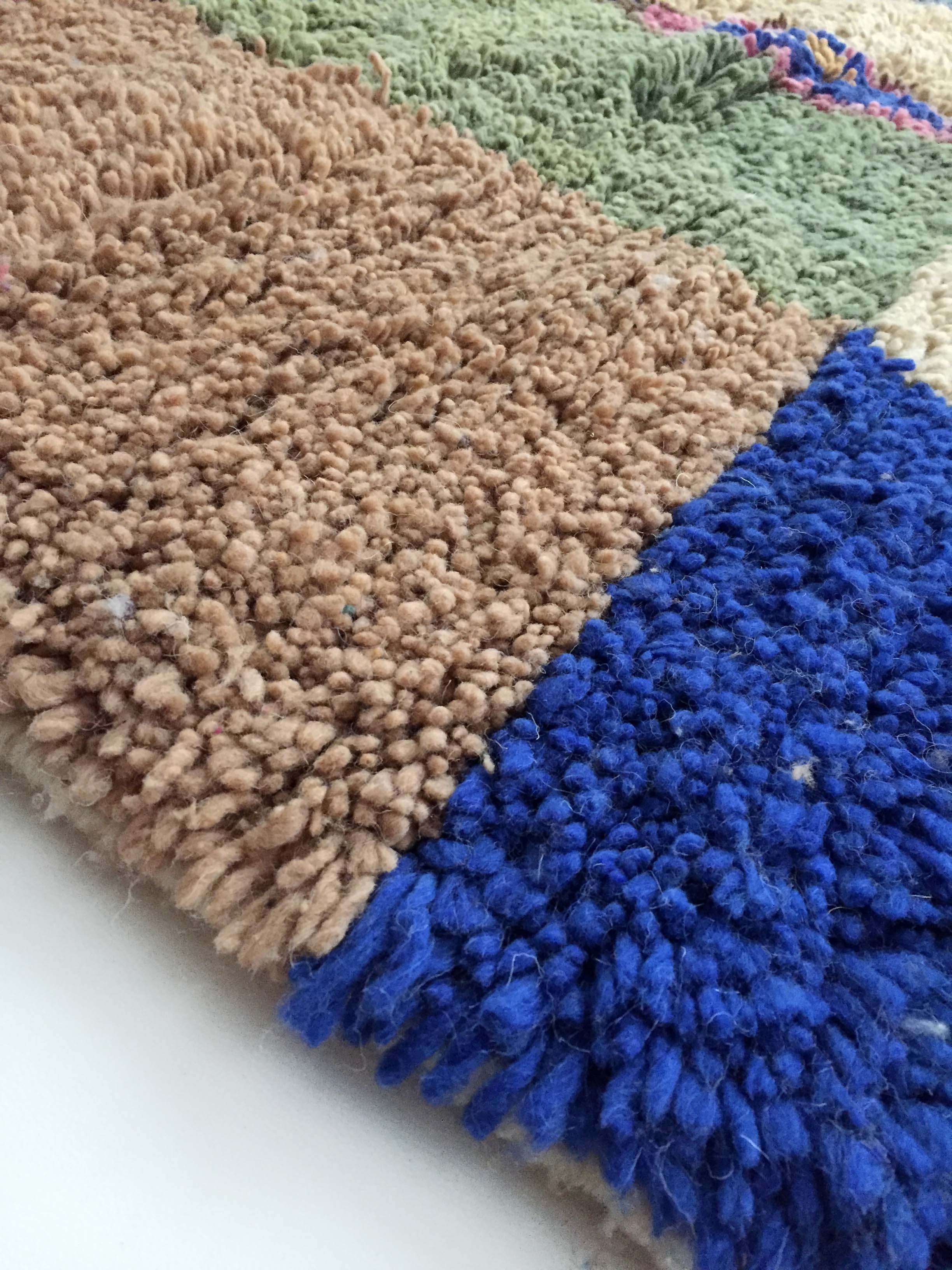 Moroccan berber boujaad carpet with colorful patterns 247x157cm