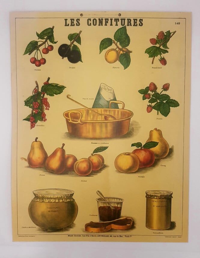 Educational poster "les confitures" school museum Emile Deyrolle