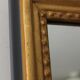 Miroir doré longiligne ancien à la feuille d'or et teinte grise 36x121cm