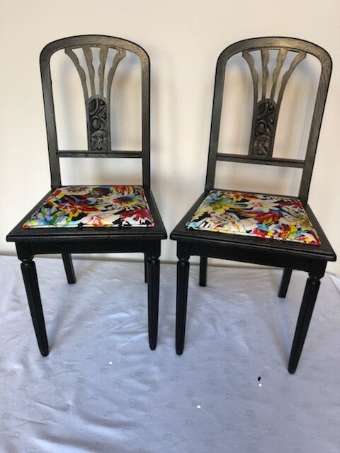 Art deco chairs jean paul gaultier fabric