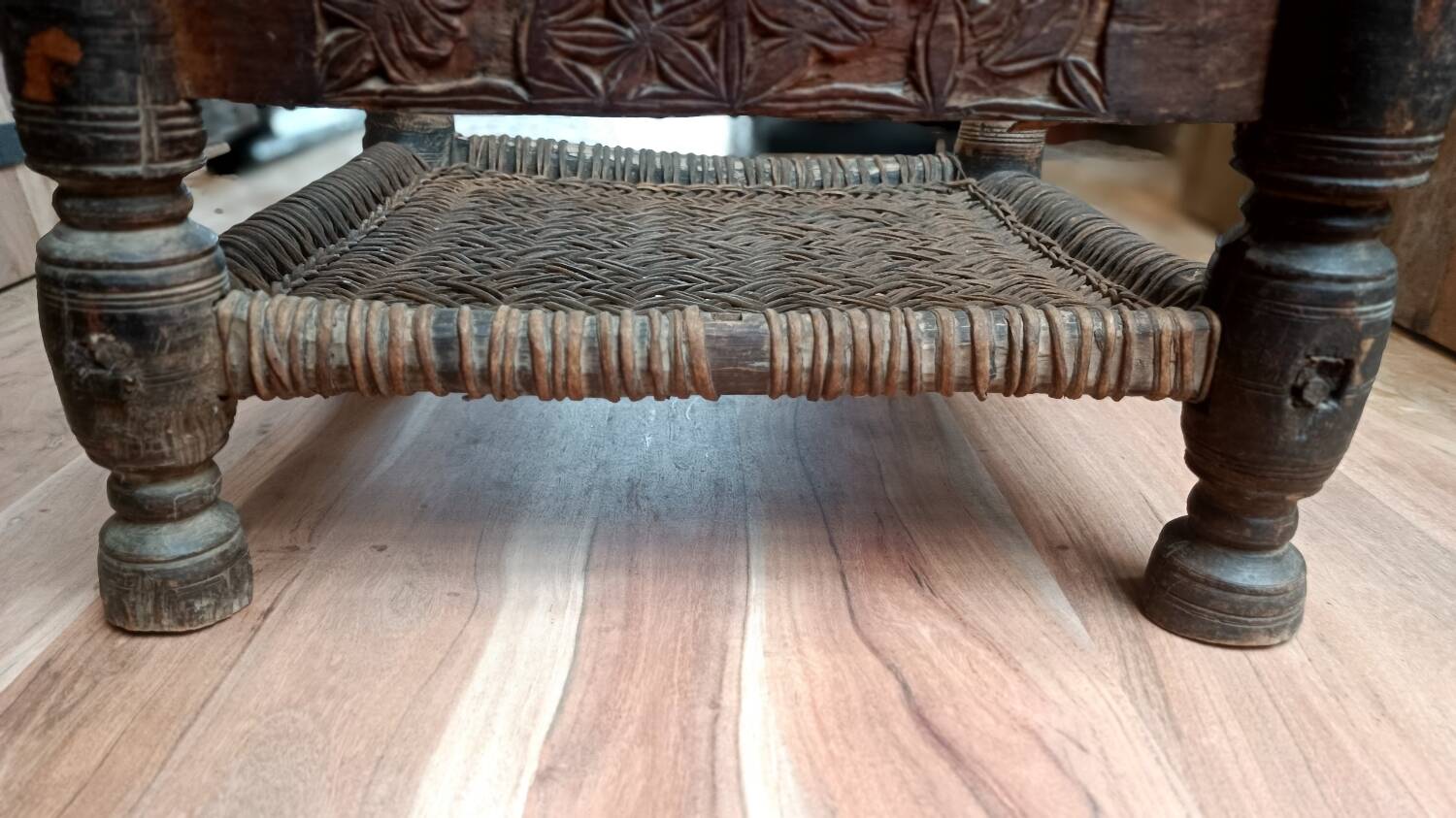 Traditional 19th-century tribal chair from the Swat Valley, North Pakistan