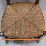 Chaise à langer paillée en merisier, époque directoire - 1ère partie du xixe