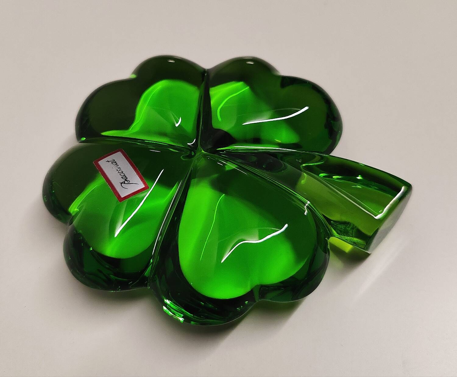Baccarat green crystal paperweight