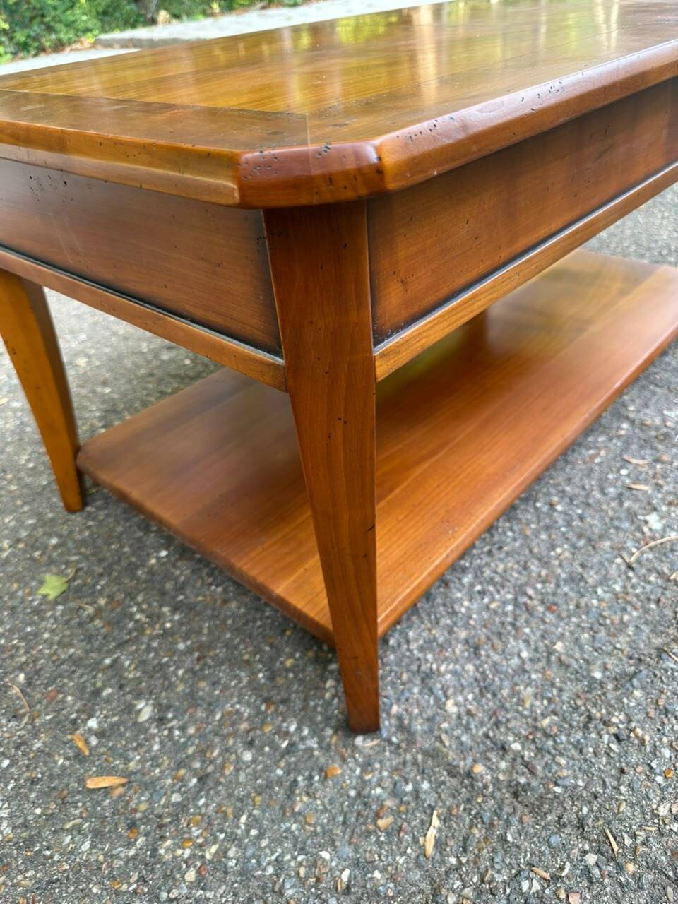 Solid wood bar coffee table DASRAS France sliding top storage 1