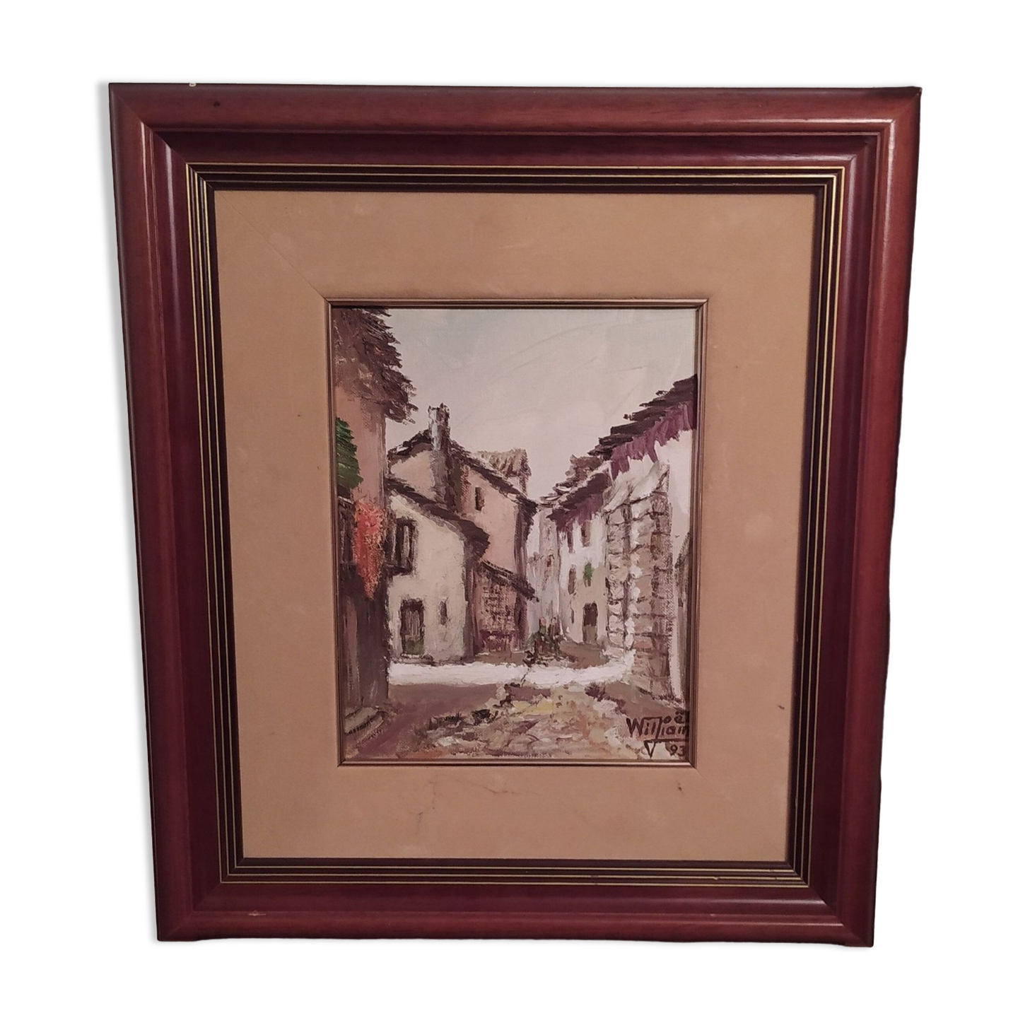 oil on canvas signed Joêl William 1993 rue du Pays Basque