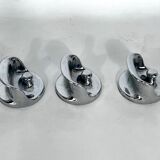 Mid-century modern set of three chrome plastic coat hangers Olaf Bohr 1960s