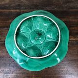 Sarreguemines green oyster plate in slurry