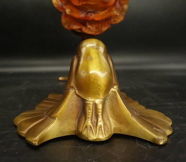 Pair of wall sconces with peacocks from the Art Nouveau period - bronze by Charles Ranc.
