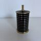 Vintage 1960 black cigarette case with golden stripes - 14 x 7 cm