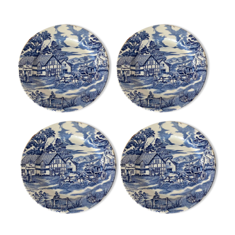 Blue Luneville dessert plates