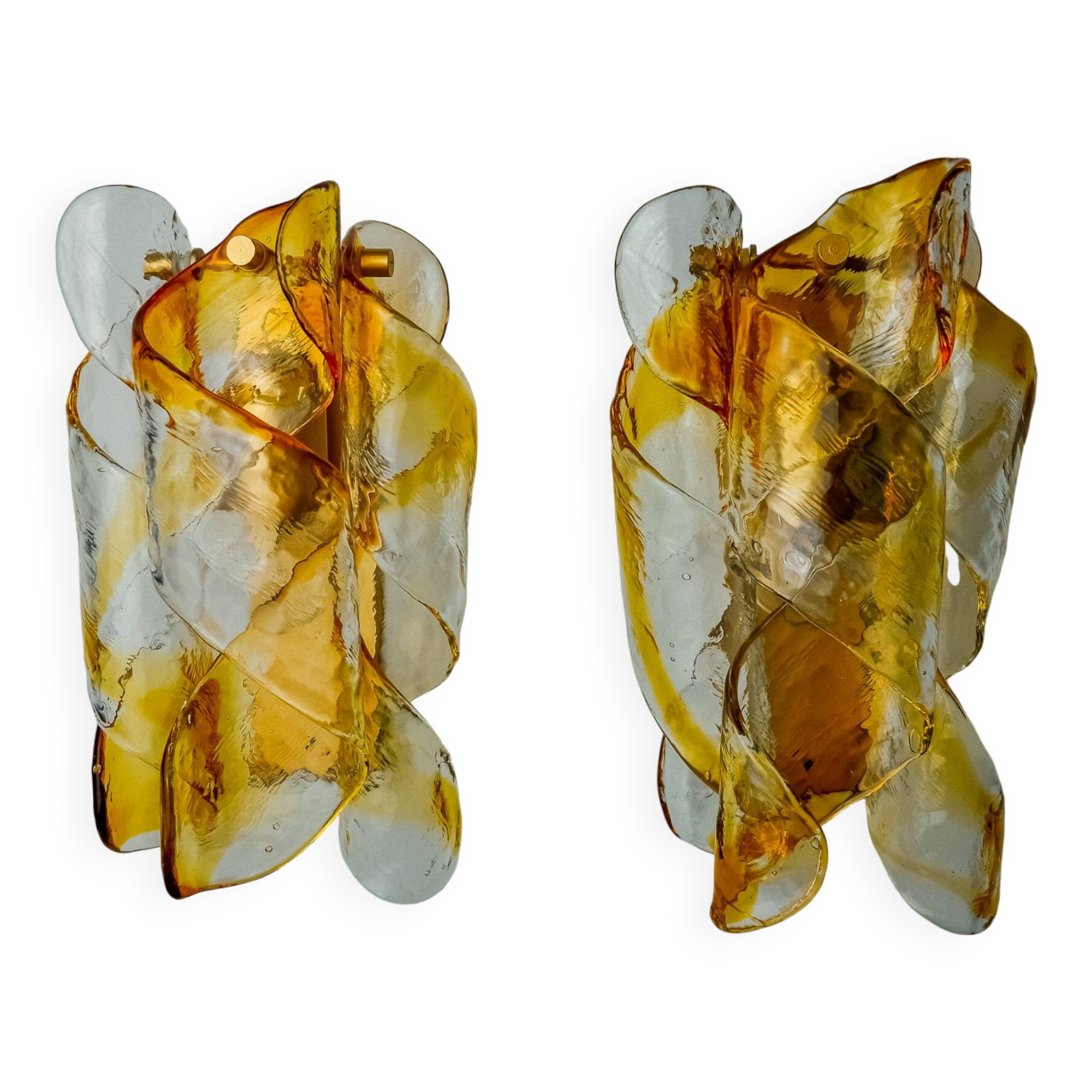 Pair of "Spirales" wall lights by Murano Mazzega, Italy, 1970