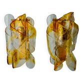 Pair of "Spirales" wall lights by Murano Mazzega, Italy, 1970