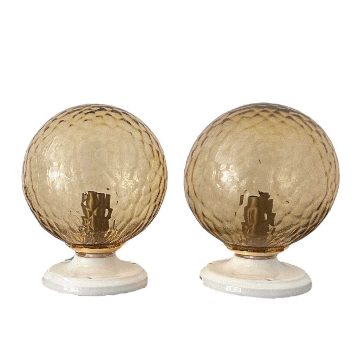 Pair of vintage globe wall lights