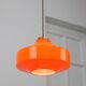 Mid-century italian orange glass & brass pendant lamp