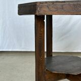 Pedestal table or small octagonal side table quadripod base with modernist spacer