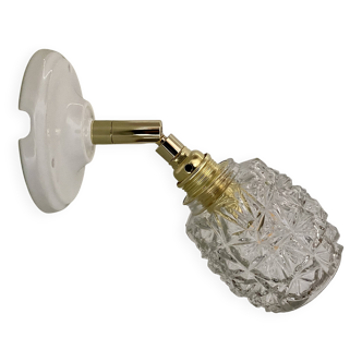 Vintage tulip wall sconce in molded glass