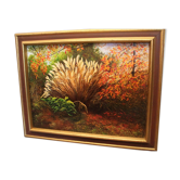 Painting with frame signed Patrigeon oil on canvas Pampas herbs