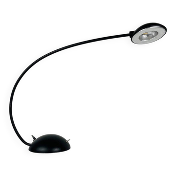 Lampe de bureau noire italienne par C. Zaffaroni Turate, années 1980