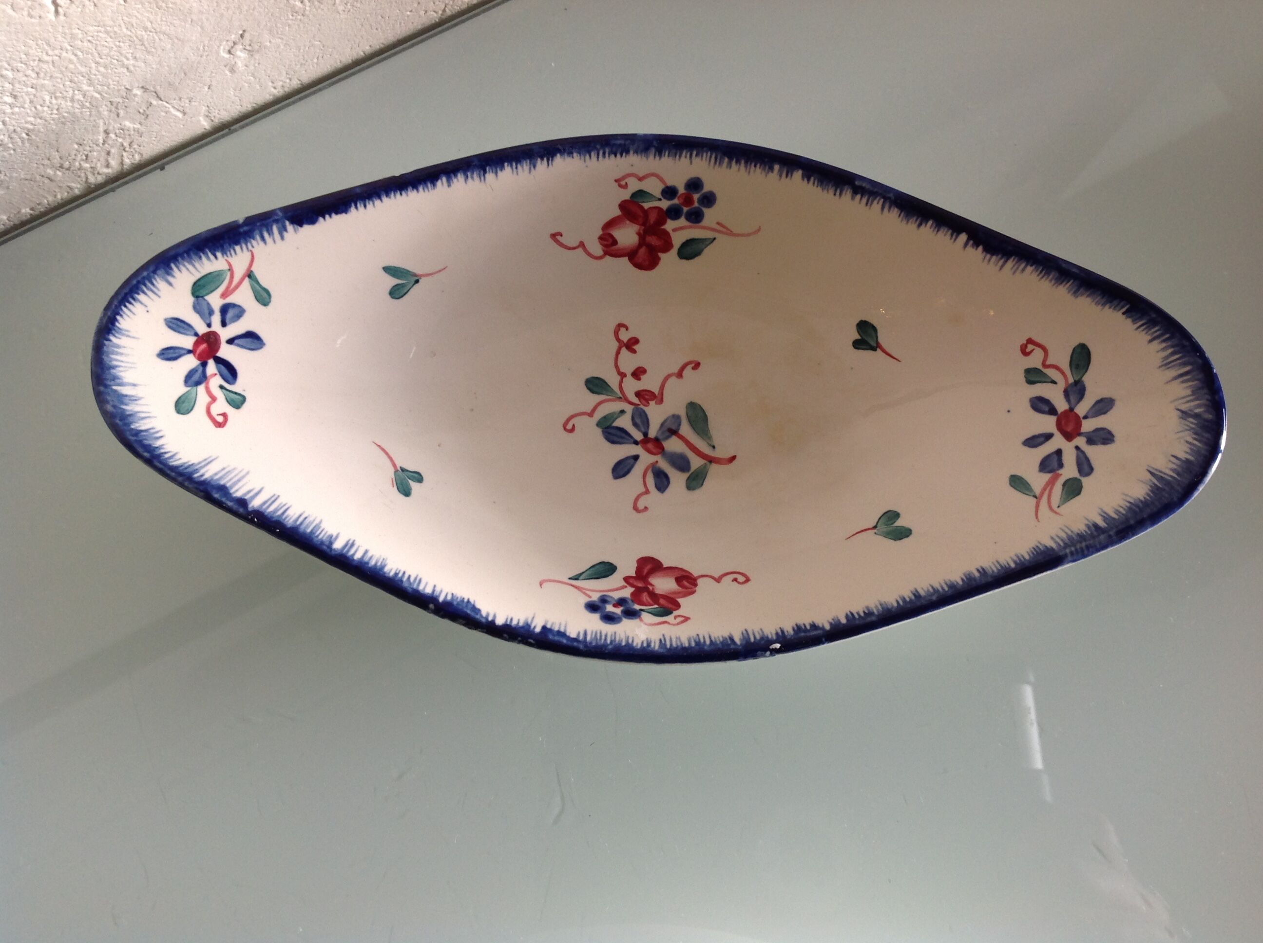 Pair of ravines decor Dambach from the vintage Sarreguemines faienceries 60-70