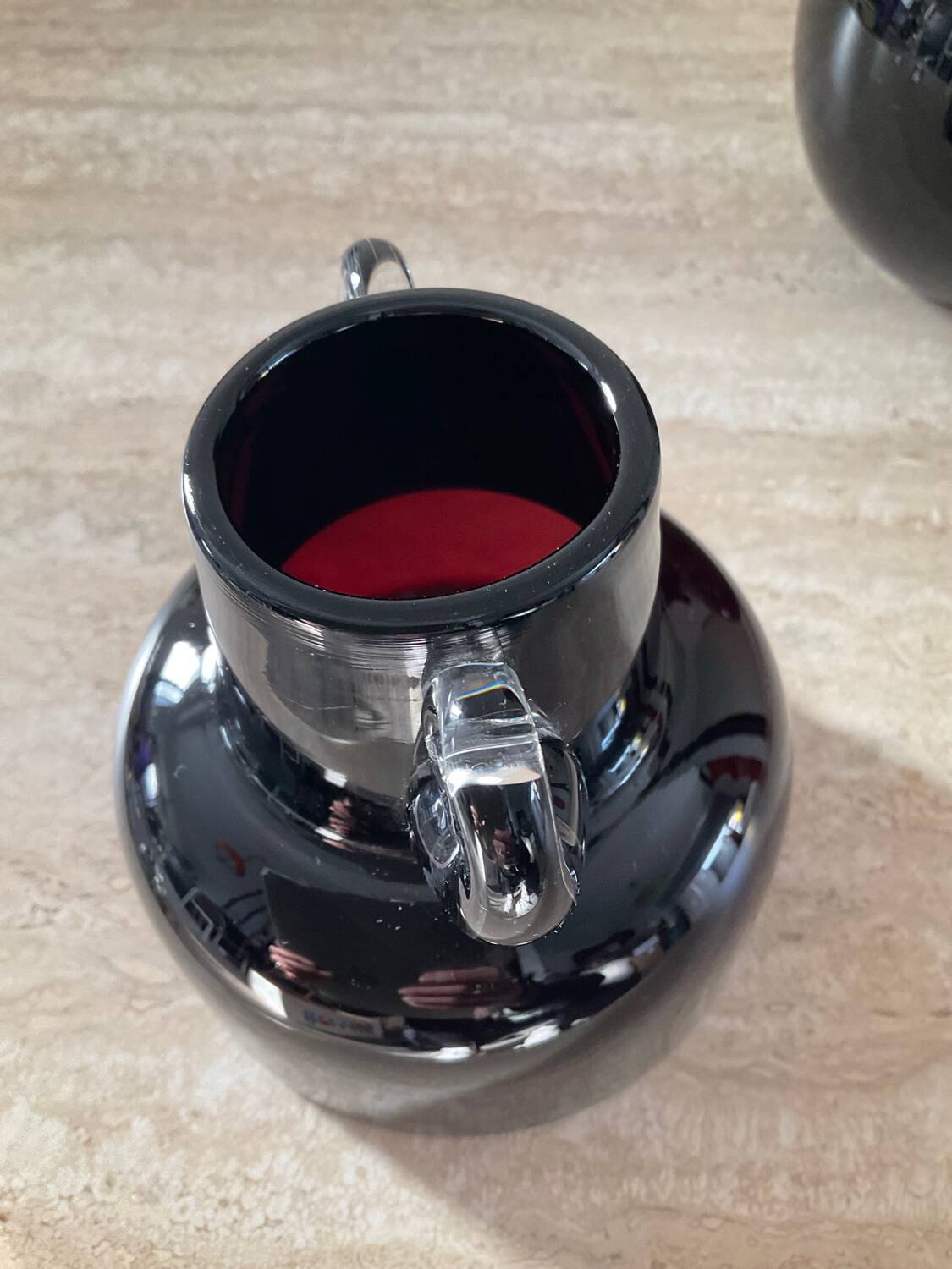 Duo of vintage glass paste vases from the 70s