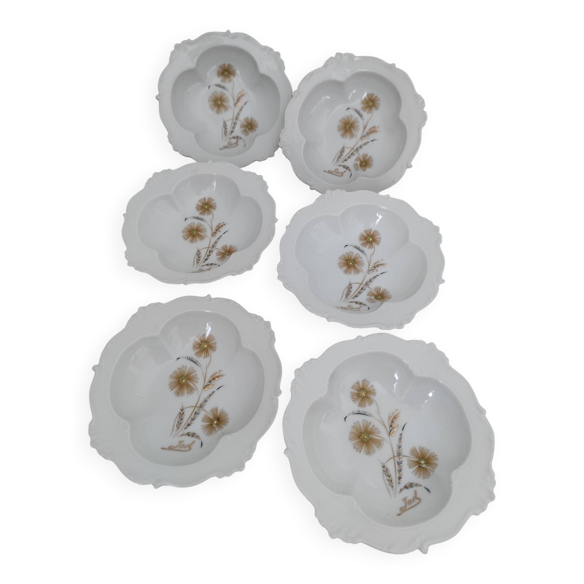 Set of porcelain bowls Jamet Seignolles