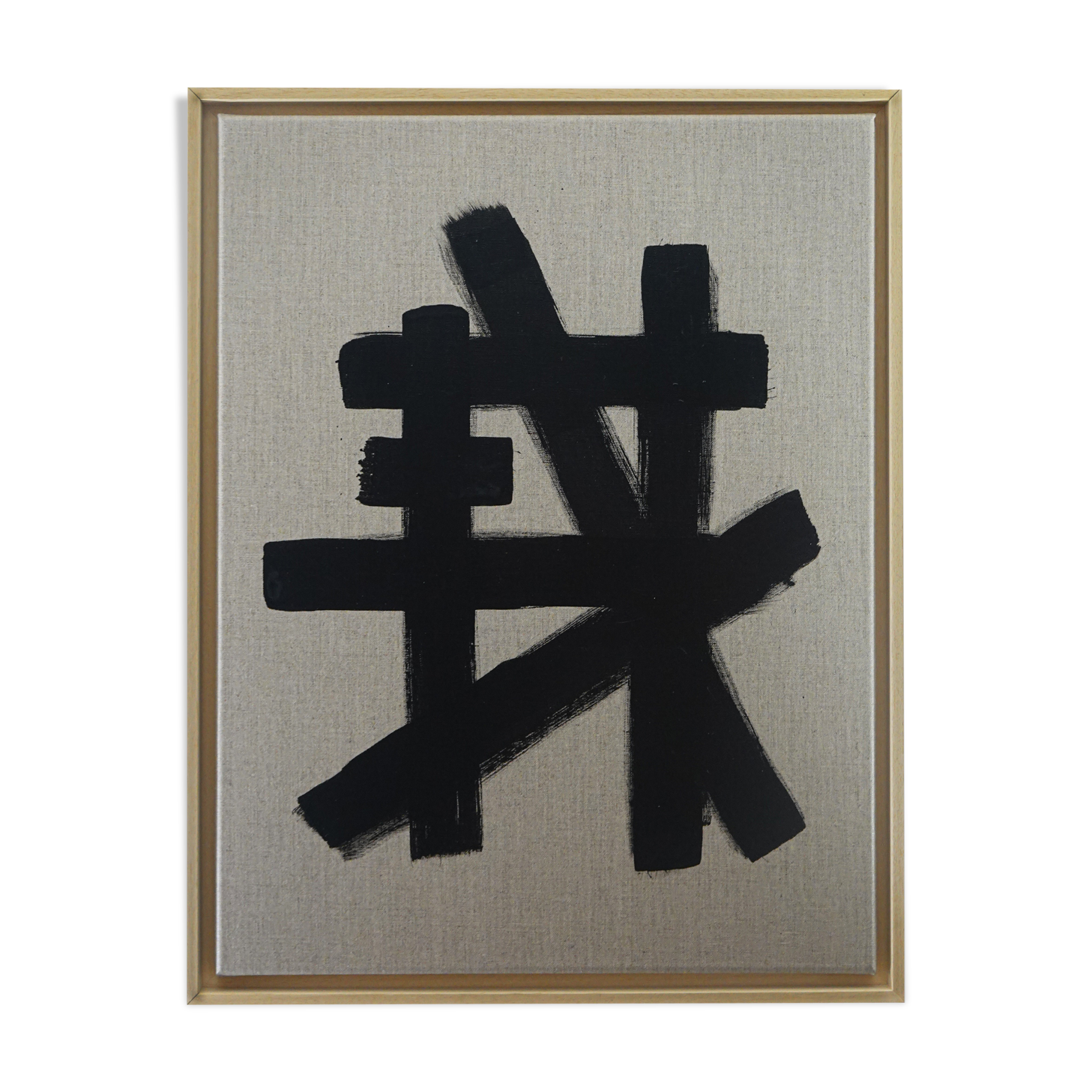 Acrylic paint on raw linen canvas