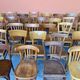 Set of 30 mismatched bistro chairs French Restaurant curved wood