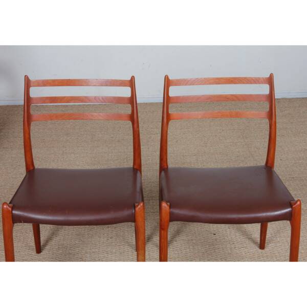 Set of 6 chairs by Niels Otto Moller in teak model 78, 1960.