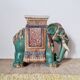 Plant stand - Vintage elephant stool in glazed ceramic