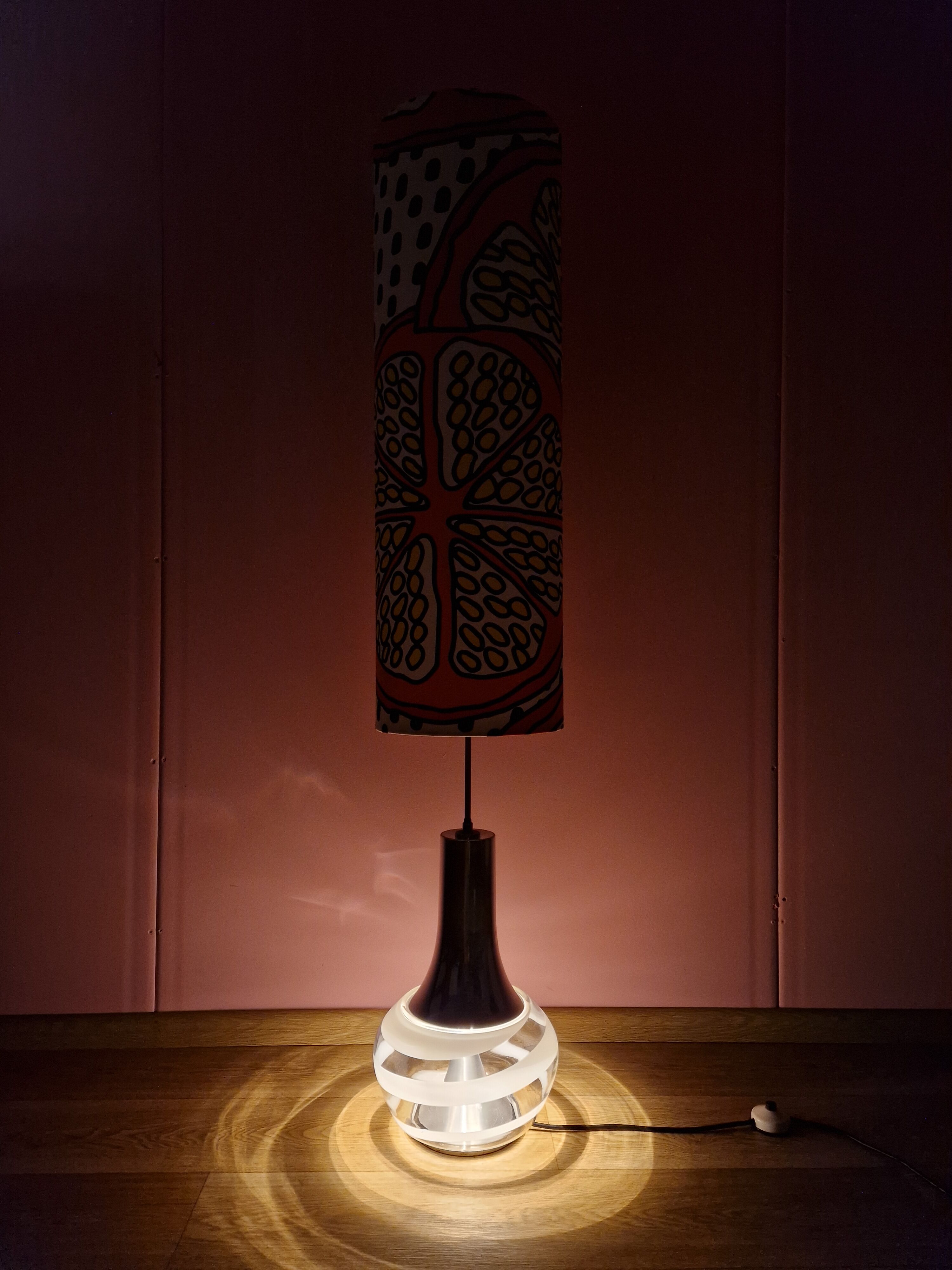 Floor Lamp with Illuminated Glass Base from Doria Leuchten, 1960s