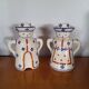 Pair of Polish ceramic candlesticks