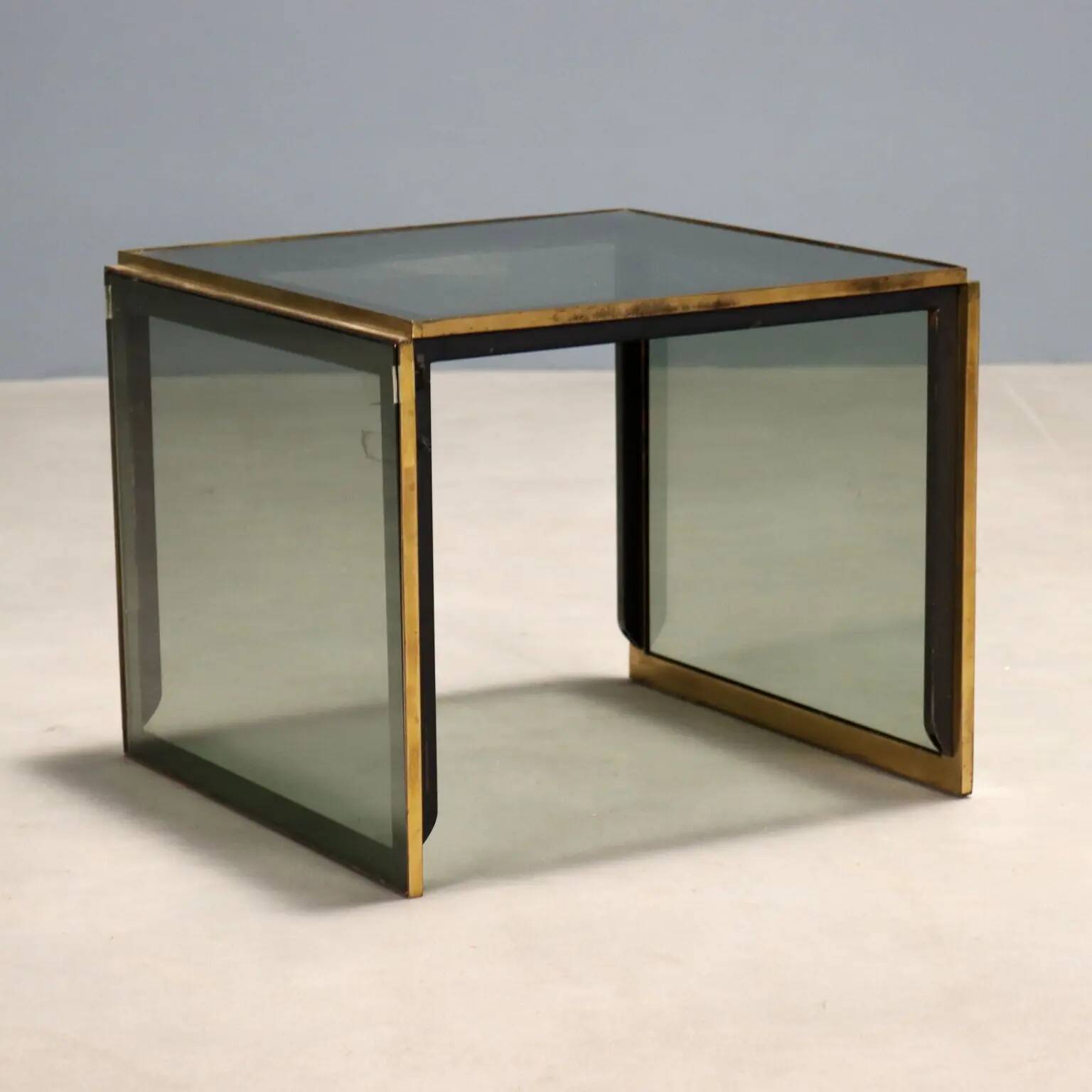 Tables basses vintage en acajou et verre, design, Italie, années 1960-1970