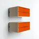 Tiroirs muraux modulaires orange vintage – Plastique des années 1970, style Space Age