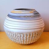 Mixed earth ceramic vase signed